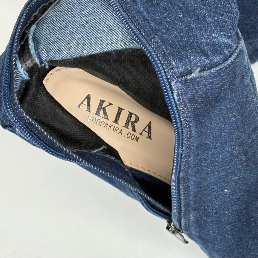 AKIRA Dark Blue Over-the-Knee Boots, 37/6.5 - Picture 4 of 6